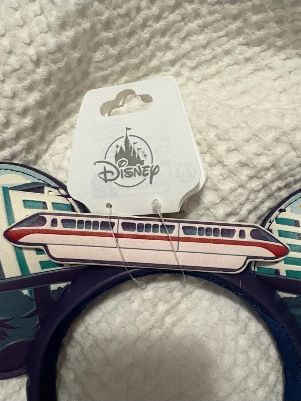 Disney World Contemporary Resort Monorail Mickey Ears with Teal & Orange Accents